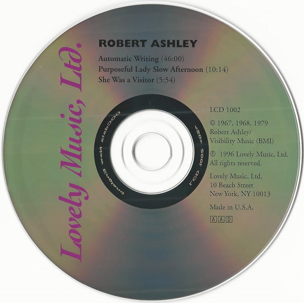 Image of Label Cover of CD - EX/EX - ROBERT ASHLEY, Automatic Writing (Lovely Music, Ltd.; LCD 1002, US 1996), ,  - 3136064E
