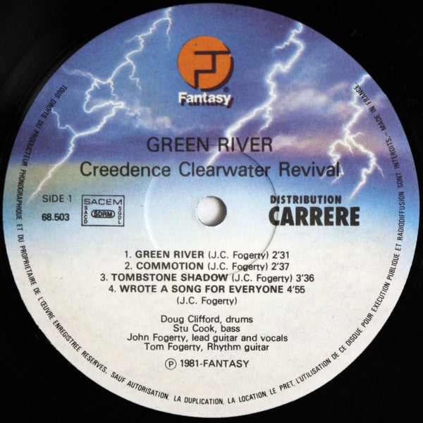 Image of Label Cover of LP - VG/VG - CREEDENCE CLEARWATER REVIVAL, Green River (Fantasy; 68.503, France 1981), ,  - 3146080S