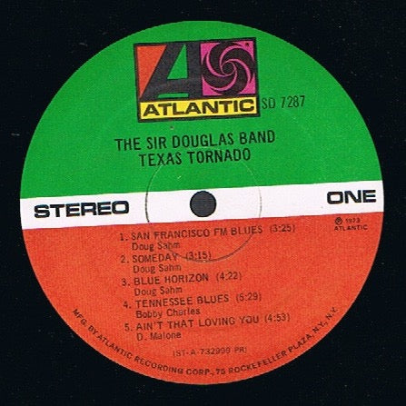 Image of Label Cover of LP - VG/VG - THE SIR DOUGLAS BAND, Texas Tornado (Atlantic; SD 7287, US 1973, Inner), Notch cut in sleeve and inner. Light marks on disc. Sleeve marked and ringworn.,  - 3116019C