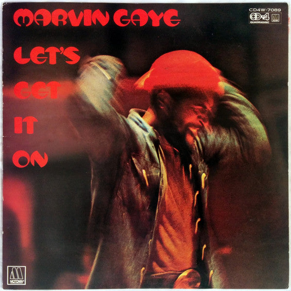 Image of Front Cover of LP - G/G - MARVIN GAYE, Let's Get It On (Tamla Motown; CD4W-7089, Japan 1974, Quadraphonic), Many marks on the record. Sleeve has partial seam splits at top and bottom. Edgewear. Pen writing on front and rear.,  - 3126029E