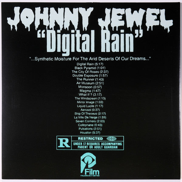 Image of Back Cover of LP - VG+/VG+ - JOHNNY JEWEL, Digital Rain (Italians Do It Better; IDIB074, US 2018, Gatefold, Inner, 180 Gram Pink Transparent Vinyl, Ltd to 2000), Still In Opened Shrinkwrap,  - 3146093S
