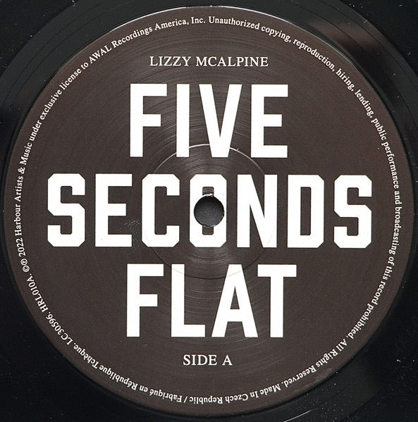 Image of Label Cover of LP - NEW/NEW - LIZZY MCALPINE, Five Seconds Flat (Harbour Artists & Music; HRL010A, Worldwide 2022, Gatefold), ,  - 3036136E