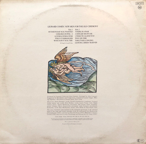 Image of Back Cover of LP - VG/VG - LEONARD COHEN, New Skin For The Old Ceremony (CBS Sunburst Labels; S 69087, UK 1970s Reissue), ,  - 3116083C