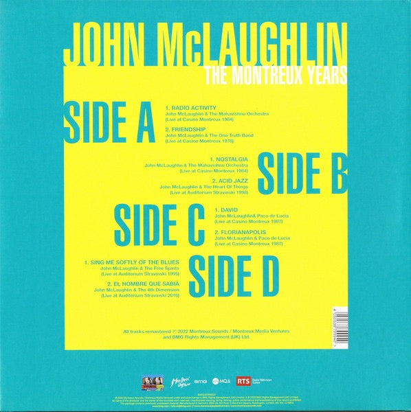 Image of Back Cover of 2xLP - NEW/NEW - JOHN MCLAUGHLIN, The Montreux Years (BMG UK; BMGCAT555DLP, Europe 2022, Remastered), ,  - 3036142E