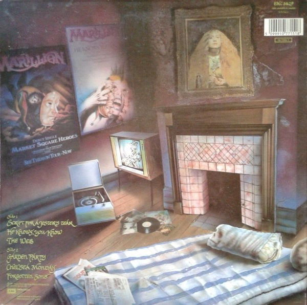 Image of Back Cover of LP - VG+/VG+ - MARILLION, Script For A Jester's Tear (EMI; EMC 3429, UK 1980s Reissue, Gatefold), ,  - 3116119C