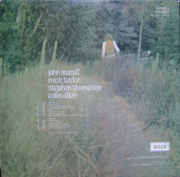 Image of Back Cover of LP - VG+/VG+ - JOHN MAYALL, Blues From Laurel Canyon (Decca; SKL 4972, UK 1968, Laminated Gatefold Sleeve, Stereo), ,  - 3146104S