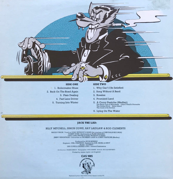 Image of Back Cover of LP - VG/VG - JACK THE LAD, It's... Jack The Lad (Charisma; CAS 1085, UK 1974), Strong VG Disc,  - 3116092C