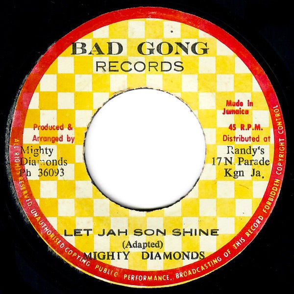 Image of Front Cover of 7" - /VG - MIGHTY DIAMONDS, Let Jah Son Shine (Bad Gong Records; none, Jamaica ), WOL.,  - 3116159C