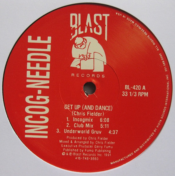 Image of Label Cover of 12" - VG/VG - INCOG-NEEDLE, The Incog-Needle E.P. (Blast Records; BL-420, Canada 1991, Stickered Company Sleeve), original company sleeve w/ hype sticker - opened shrink (peeling). pen on label. light scuffs only,  - 3746031S