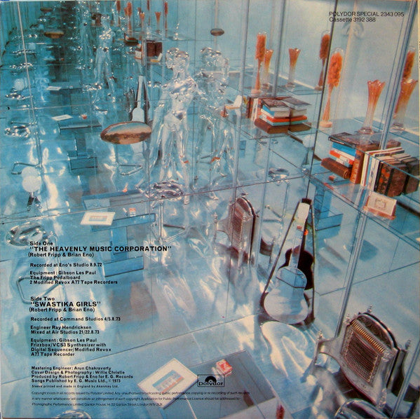 Image of Back Cover of LP - VG/VG+ - FRIPP & ENO, (No Pussyfooting) (Polydor; 2343 095, UK 1977 Reissue), Light edge and ring wear. Light sticker ghost. Light wear to disc.,  - 3146134S