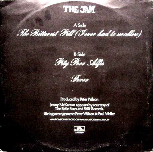 Image of Back Cover of 12" - VG/VG+ - THE JAM, The Bitterest Pill (I Ever Had To Swallow) (Polydor Red Label; 2141 635, Netherlands 1982), ,  - 3126131E