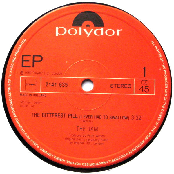 Image of Label Cover of 12" - VG/VG+ - THE JAM, The Bitterest Pill (I Ever Had To Swallow) (Polydor Red Label; 2141 635, Netherlands 1982), ,  - 3126131E