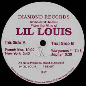 Image of Front Cover of 12" - /VG - LIL LOUIS*, French Kiss (Diamond Records; LL-01, US 1989), plain sleeve - opened shrink, stickers on shrink. pen on label,  - 3146156S