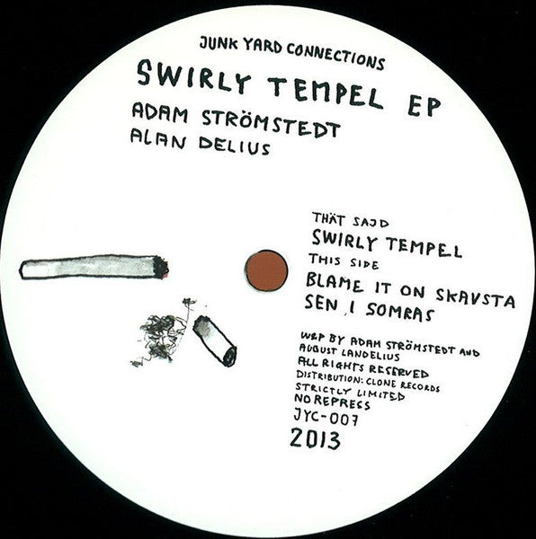 Image of Front Cover of 12" - /VG - ADAM STR MSTEDT, ALAN DELIUS, Swirly Tempel EP (Junk Yard Connections; JYC-007, Sweden 2013, Plain Sleeve), ,  - 3126148E