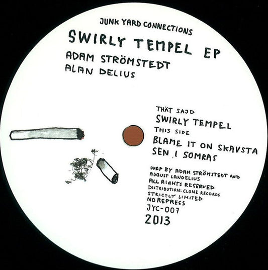 Image of Front Cover of 12" - /VG - ADAM STR MSTEDT, ALAN DELIUS, Swirly Tempel EP (Junk Yard Connections; JYC-007, Sweden 2013, Plain Sleeve), ,  - 3126148E
