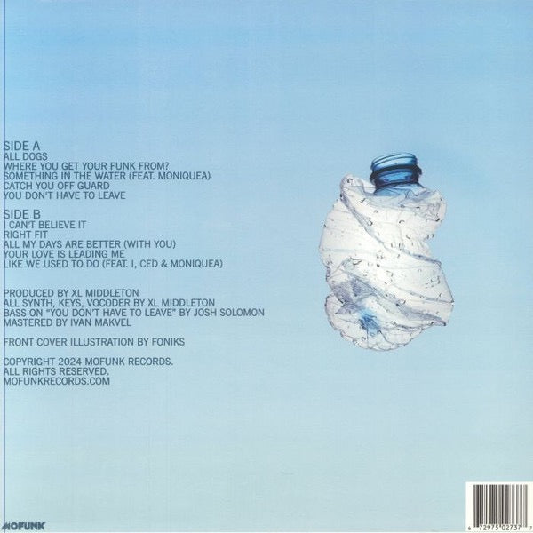 Image of Back Cover of LP - VG+/VG+ - XL MIDDLETON, Tap Water II (Mofunk Records; MOFUNK048, Canada 2024), Still In Opened Shrinkwrap,  - 3116188C