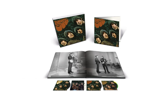 Image of Front Cover of 4xCD - NEW/NEW - THE BEATLES, Rubber Soul - Special Edition Super Deluxe: 4CD Box Set (UMR/ Calderstone; 6572318, UK 2026 Reissue, Box Set, 88-page hardback book, 4CD Super Deluxe Box Set, new stereo mix, 28-session recordings with early versions, 'Day Tripper' and 'We Can Work It Out' non-album singles, original mono album, original Capitol US album, 88-page hardback book with foreword by John Lennon, introduction by Paul McCartney, rare photos, in-depth album notes, 12" slipcase.),