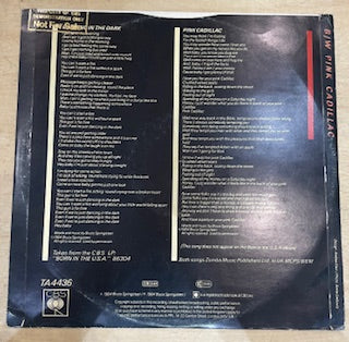 Image of Back Cover of 12" - VG/VG+ - BRUCE SPRINGSTEEN, Dancing In The Dark (Extended Version) (CBS; TA4436, UK 1984, Picture Sleeve, NO CBS at bottom of label), Gold promo stamp on rear sleeve.,  - 3116185C