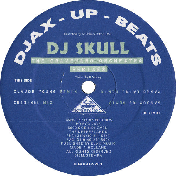 Image of Label Cover of 12" - VG/VG - DJ SKULL, The Graveyard Orchestra Remixes (Djax-Up-Beats; DJAX-UP-283, Netherlands 1997, Picture Sleeve), ,  - 3126150E