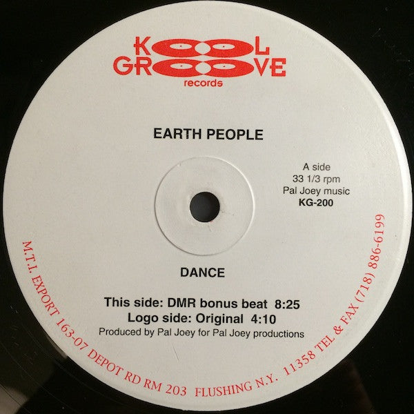 Image of Front Cover of 12" - /G+ - EARTH PEOPLE, Dance (Kool Groove Records; KG-200, US , Plain Sleeve), Light Marks only.,  - 3126151E
