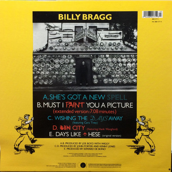 Image of Back Cover of LP - VG+/VG - BILLY BRAGG, She's Got A New Spell (Go! Discs; 880 577-1, Canada 1988, Limited Edition), ,  - 3126159E