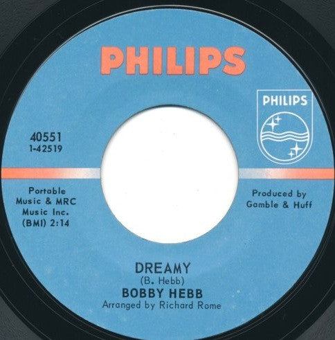 Image of Back Cover of 7" - /VG+ - BOBBY HEBB, You Want To Change Me / Dreamy (Philips; 40551, US 1968), ,  - 3156043S