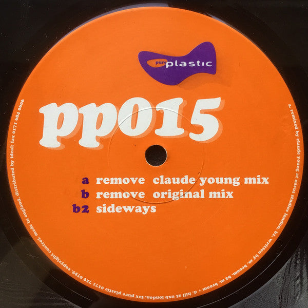 Image of Front Cover of 12" - /VG+ - RUE EAST, Remove (Claude Young Mix) (Pure Plastic; pp015, UK 1998, Plain Sleeve), ,  - 3126153E