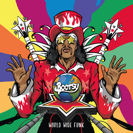Image of Front Cover of 2xLP - VG+/VG+ - BOOTSY COLLINS, World Wide Funk (Mascot Records; M 75141, UK, Europe & US 2017, Gatefold, Booklet, Limited Edition Splatter vinyl), ,  - 3126166E