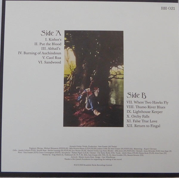 Image of Back Cover of LP - NEW/NEW - SAM GRASSIE, Where Two Hawks Fly (Broadside Hacks; BH-021, UK 2026), ,  - 3116213C