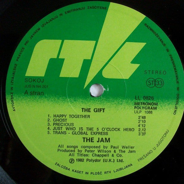 Image of Label Cover of LP - VG/VG+ - THE JAM, The Gift (ZKP RTVL; LL 0826, Yugoslavia 1982), ,  - 3126168E
