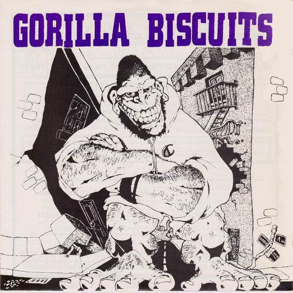 Image of Front Cover of 7" EP - VG/VG - GORILLA BISCUITS, Gorilla Biscuits (Revelation Records; REVELATION:4, US 1988, Fold Over Sleeve, Poster, Repress Of 2000, Opaque Yellow Vinyl), Strong VG throughout, Just a few very fine hairline marks only visible under strong light, Plays great, A few light creases to sleeve, Nice, crisp poster, Looks untouched. ,  - 3116096C