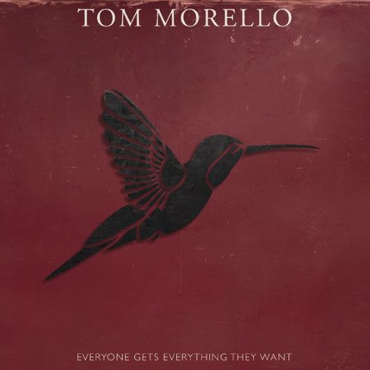 Image of Front Cover of LP - NEW/NEW - TOM MORELLO, Everyone Gets Everything They Want (Mom+Pop; LPMP976C, UK 2026,  Blood Swirl Vinyl), , Grammy-winning, Harvard-educated, Rock & Roll and Metal Hall of Fame inducted artist, songwriter, and activist Tom Morello is living proof of the transformative power of rock’n’roll. Known for his innovative guitar work and socially conscious songwriting, Morello rose to prominence as a founding member of Rage Against the Machine and Audioslave — two groundbreaking bands