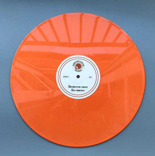 Image of Front Cover of 12" - VG/VG+ - SOMETHING SYSTEM / LUCAS, Cymatics / Comin For Ya (Something System Records; SSR001V, UK 2021, Stickered Plain Sleeve, Orange Vinyl), ,  - 3146189S