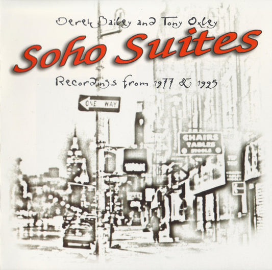 Image of Front Cover of 2xCD - VG+/VG+ - DEREK BAILEY AND TONY OXLEY, Soho Suites (Recordings From 1977 & 1995) (Incus; CD 29/30, UK 1997, Jewel Case), Some very slight water marks on one disc. And a mark on the outer rim that shouldn't affect play.,  - 3136014E