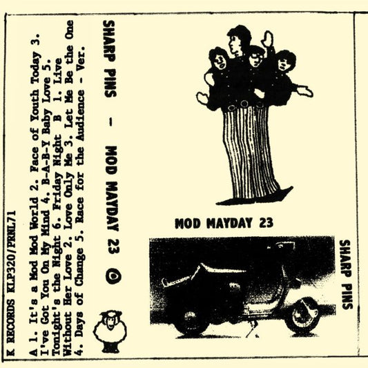 Image of Front Cover of LP - NEW/NEW - SHARP PINS, Mod Mayday 23 (K Records; KLP320LP, Europe 2026), , Sharp Pins is the super solid lo-fi pop project of talented Chicago musician Kai Slater of Lifeguard and Dwaal Troupe. From Kai: “The soundtrack to my 18th summer riding a Chinese Taotao 50cc scooter around Taqueria Moran and four tracking my Sta-Prest-Dreams. I thought it would be cool to record a bunch of songs that never really got recorded in a semi-more-thought-out-way. Recorded on a Tascam Porta One 