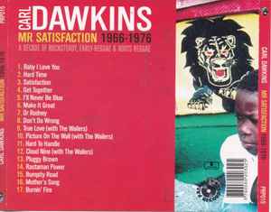 Image of Back Cover of CD - VG+/VG+ - CARL DAWKINS, Mr Satisfaction 1966-1976 (A Decade Of Rocksteady, Early-Reggae & Roots Reggae) (Patate Records; PRP015, France 2003, Jewel Case), ,  - 3136016E