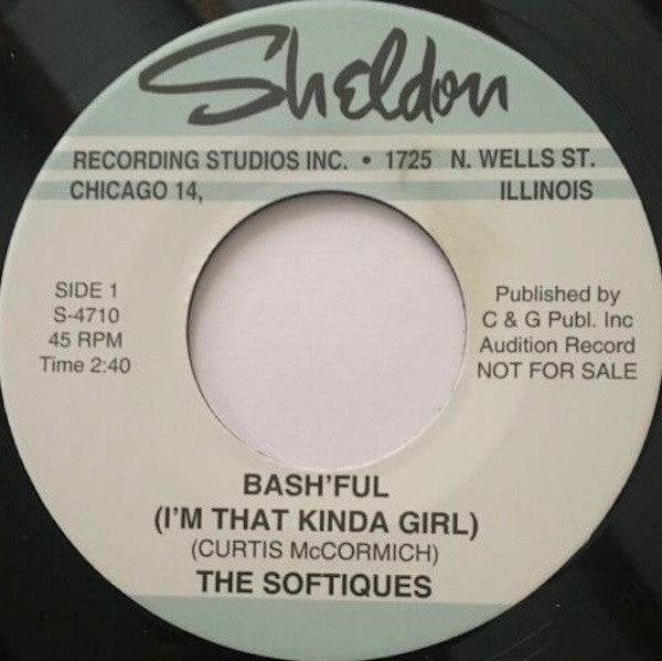 Image of Front Cover of 7" - /EX - THE SOFTIQUES, Bashful (I'm That Kinda Girl) / Two Kinds Of Boys (Sheldon Recording Studios, Inc.; S-4710, US 2009), ,  - 3126176E
