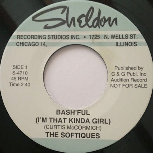 Image of Front Cover of 7" - /EX - THE SOFTIQUES, Bashful (I'm That Kinda Girl) / Two Kinds Of Boys (Sheldon Recording Studios, Inc.; S-4710, US 2009), ,  - 3126176E