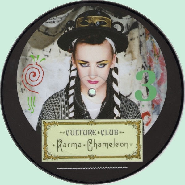 Image of Front Cover of 7" - VG/VG - CULTURE CLUB, Karma Chameleon (Virgin; 0602537540549, Europe 2013, Clear Plastic Stickered Sleeve, Picture Disc), A few light marks, Small split to bottom of PVC,  - 3116271C