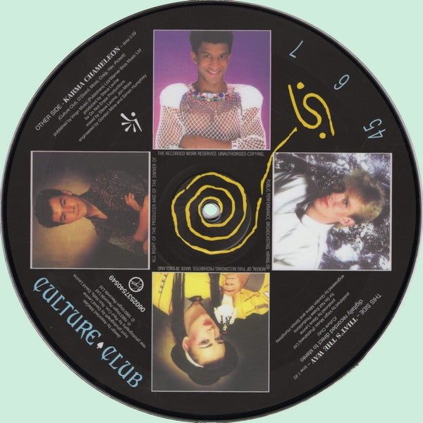 Image of Back Cover of 7" - VG/VG - CULTURE CLUB, Karma Chameleon (Virgin; 0602537540549, Europe 2013, Clear Plastic Stickered Sleeve, Picture Disc), A few light marks, Small split to bottom of PVC,  - 3116271C
