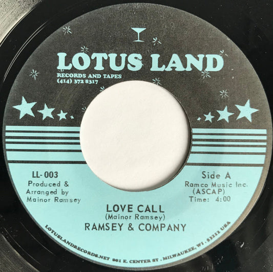 Image of Front Cover of 7" - /EX - RAMSEY & COMPANY, Love Call / Leg Grease (Lotus Land; LL 003, US 2006), ,  - 3126183E