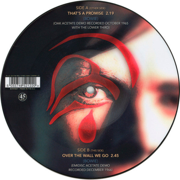 Image of Back Cover of LP - VG+/VG+ - DAVID BOWIE, That's A Promise (Reel-To-Reel Music Company; BOWIE07, Europe 2019 Reissue, Clear Plastic Sleeve, Picture Disc), ,  - 3116272C