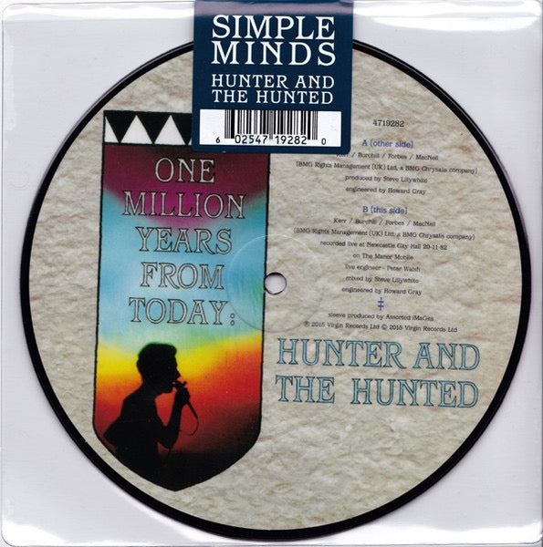 Image of Back Cover of 7" - VG+/EX - SIMPLE MINDS, Waterfront (Virgin; 4719282, UK & Europe 2015, Clear Plastic Stickered Sleeve, Record Store Day Limited Release 2015, Picture Disc), Sticker still sealed PVC sleeve, RSD 2015Limited To 1000 Copies - 3116274C
