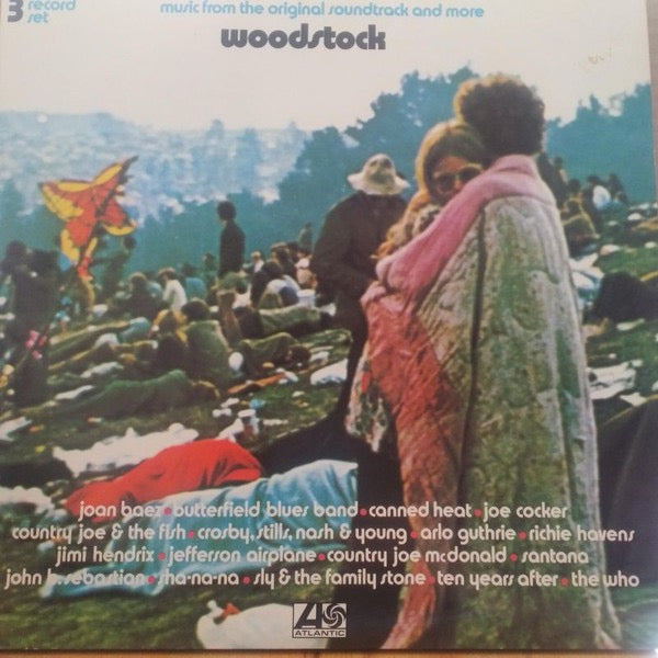 Image of Front Cover of 3xLP - VG/VG+ - VARIOUS, Woodstock - Music From The Original Soundtrack And More (Atlantic; ATL 60 001, Europe 1980s Reissue, Triple Gatefold), ,  - 3116260C