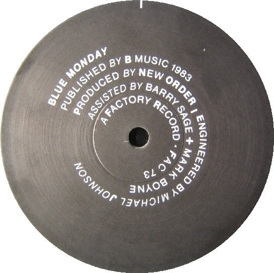 Image of Label Cover of 12" - G+/VG - NEW ORDER, Blue Monday (Factory; FAC 73, UK 1983, Die Cut Sleeve, Semi-Glossy Black Inner, A1/B2, Out-Voted Run Out.), Torn Rear Sleeve, Strong VG Vinyl,  - 3126066E