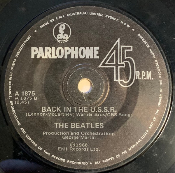 Image of Back Cover of 7" - VG/VG - THE BEATLES, Twist And Shout (Parlophone; A1875, Australia 1986 Reissue, Company Sleeve, Solid Centre), Nice green EMI Aussie sleeve,  - 3116277C