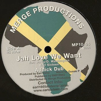 Image of Front Cover of 10" - /VG - EARL SIXTEEN, Jah Love We Want / Gold Of Sheba (Merge Productions; MP10-04, UK 2005), Light scuffs only, plays fine. Clean labels.,  - 3116363C