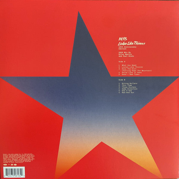 Image of Back Cover of LP - EX/EX - INXS, Listen Like Thieves (Petrol; R1 726935, Worldwide 2025 Reissue, Gatefold, Inner, 40th Anniversary new mix by Giles Martin and Paul Hicks), Opened Instore, Still In Stickered Shrinkwrap,  - 3146209S