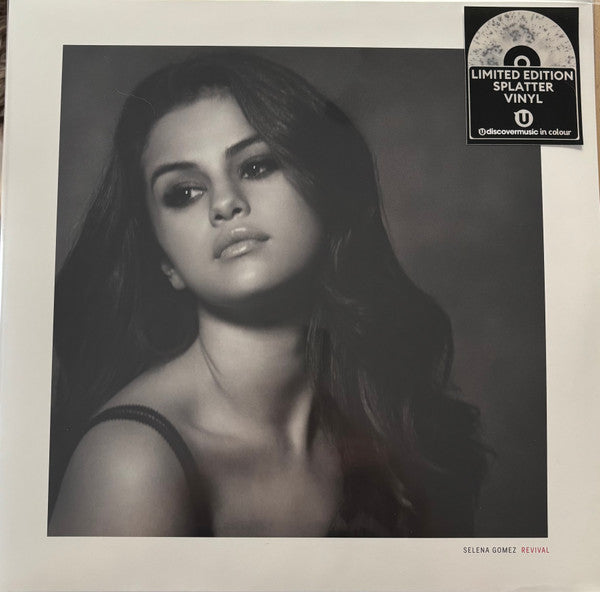 Image of Front Cover of 2xLP - VG+/VG+ - SELENA GOMEZ, Revival (Interscope Records; 602478514104, Europe 2026 Reissue, Gatefold, Poster, Clear With Silver Splatter Vinyl), Still In Opened Shrinkwrap With Hype Sticker,  - 3146230S