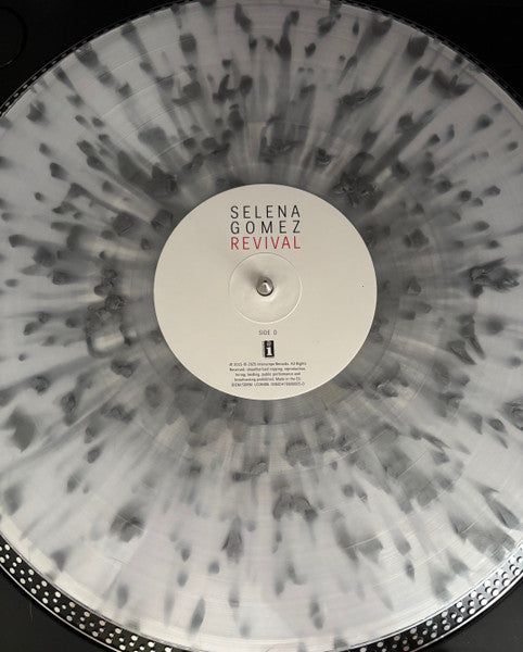 Image of Label Cover of 2xLP - VG+/VG+ - SELENA GOMEZ, Revival (Interscope Records; 602478514104, Europe 2026 Reissue, Gatefold, Poster, Clear With Silver Splatter Vinyl), Still In Opened Shrinkwrap With Hype Sticker,  - 3146230S